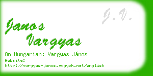 janos vargyas business card